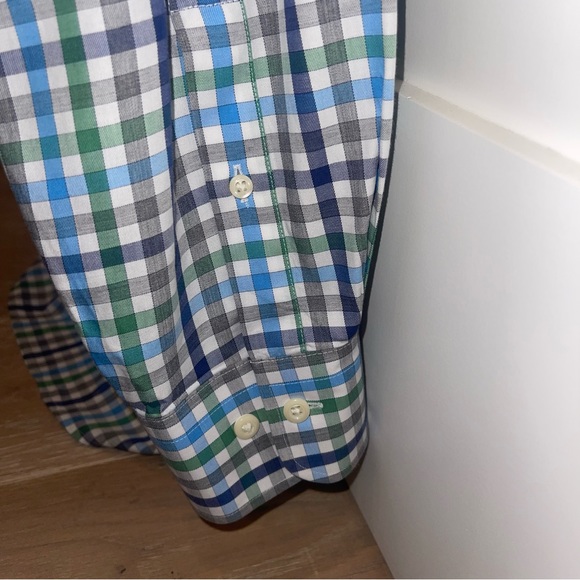 Peter Millar Multi Color Check Button Down Shirt Large - Picture 6 of 6